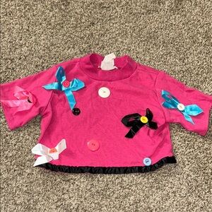 Vintage Girls Pink Bow Shirt